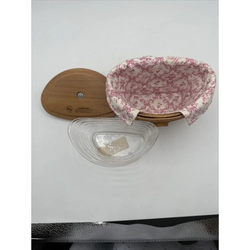 Longaberger 2007 Horizon of Hope Basket with Wood‎ Lid and Floral Liner 21-05